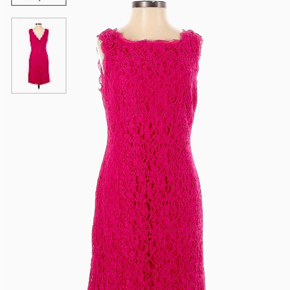 Brand New Adrianna Papell Fuschia Lace Dress
